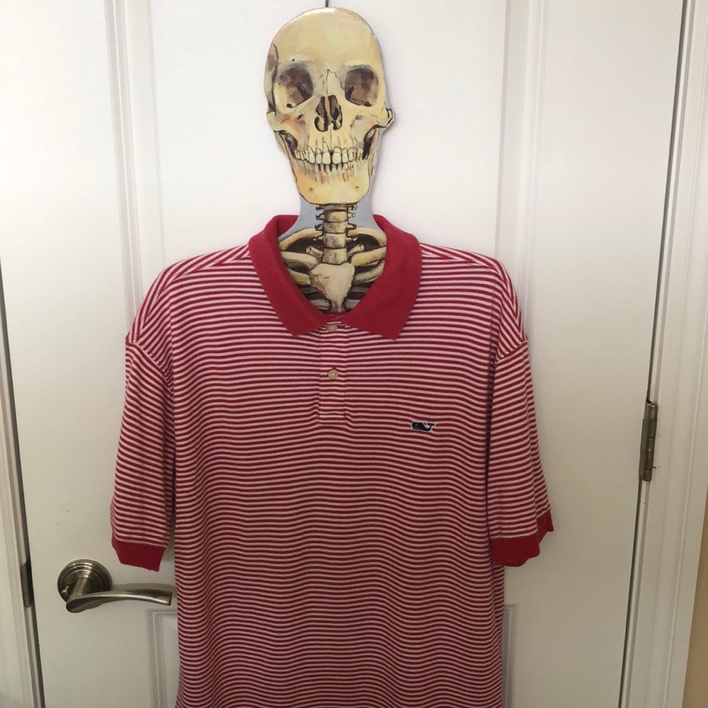 Vineyard Vines Men’s S Red and White Polo